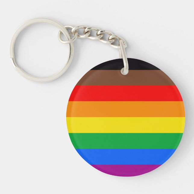 LGBTQ Pride Flag (8 Stripes) Key Ring (Front)
