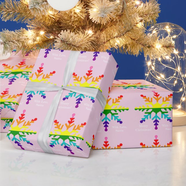LGBTQ Pride Flag LGBTQ in Christmas Snowflake Wrapping Paper (Holidays)