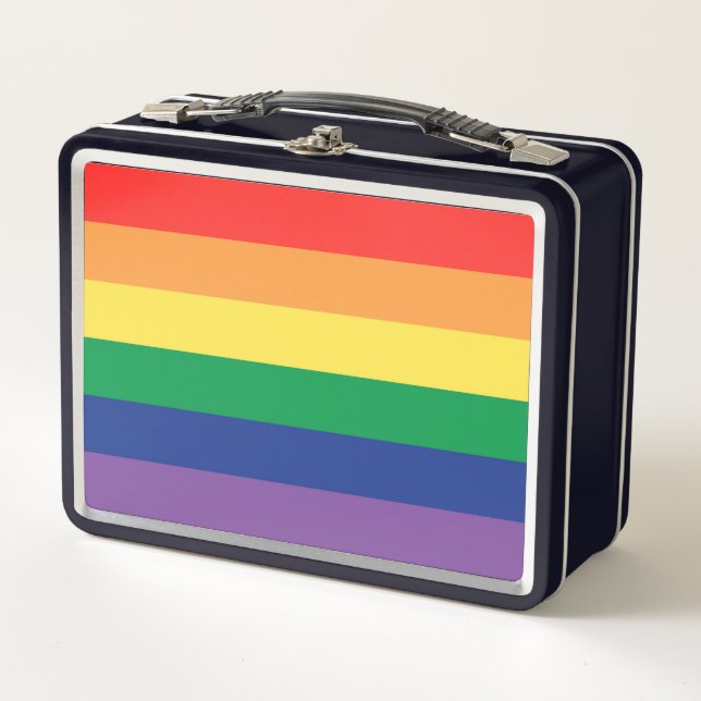 LGBTQ+ Pride Flag Metal Lunch Box (Front)