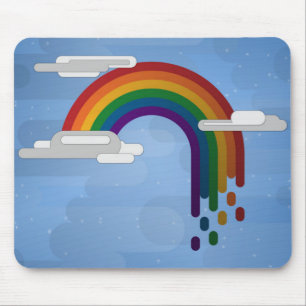 LGBTQ Pride Flag Minimalist Rainbow Design Mouse Pad
