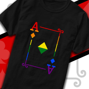 LGBTQ Pride Flag Playing Cards Ace Card Diamonds T-Shirt