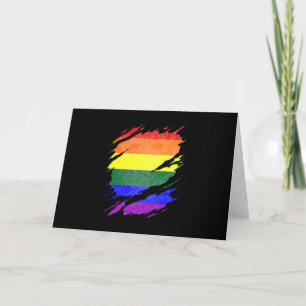 LGBTQ Pride Flag Ripped Reveal Card