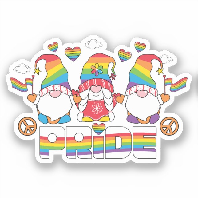 LGBTQ - Pride - Garden Gnome - Rainbow Colour (Front)
