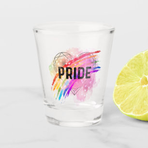 LGBTQ Pride Heart Diamond Rainbow Colours Shot Glass