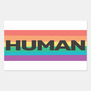 LGBTQ pride Human rainbow flag Rectangular Sticker