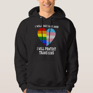 Lgbtq Pride I Will Say Gay And I Will Protect Tran Hoodie
