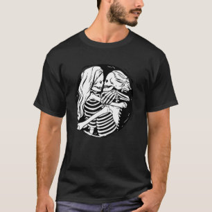 LGBTQ Pride Lesbian Skeleton Halloween Valentine s T-Shirt