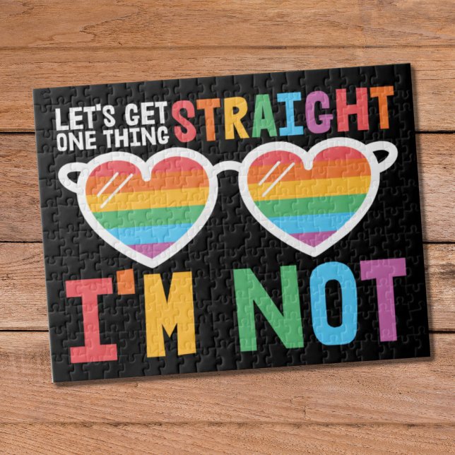 LGBTQ pride Let's Get One Thing Straight I'm Not Jigsaw Puzzle (Creator Uploaded)