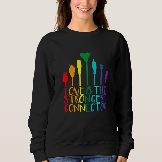 Lgbtq Pride Month Cable Connector 1 Sweatshirt (Front)