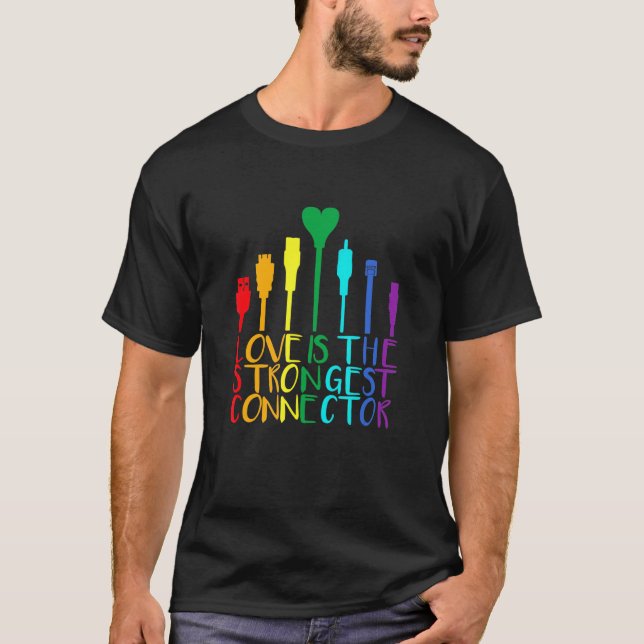 Lgbtq Pride Month Cable Connector 1 T-Shirt (Front)
