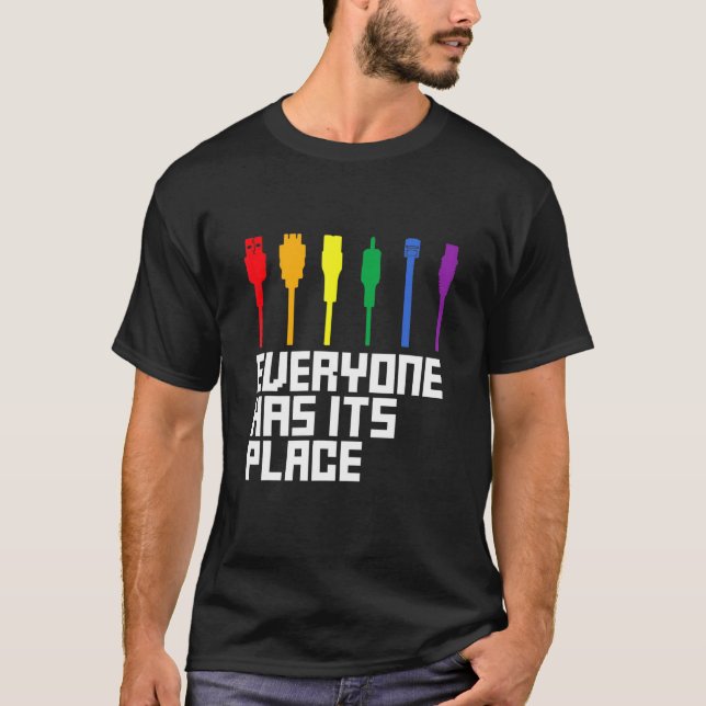 Lgbtq Pride Month Cable Connector T-Shirt (Front)
