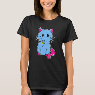 Lgbtq Pride Pan Pansexual Colours Flag Cat Waving T-Shirt