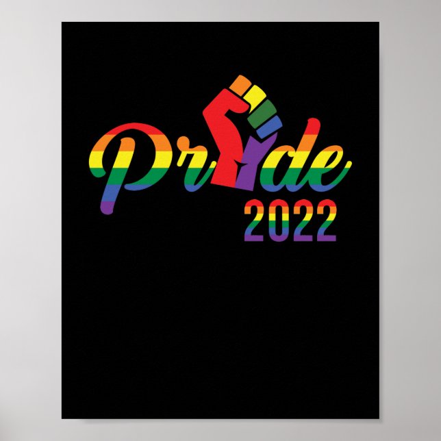 LGBTQ Pride Parade 2022 Rainbow Text Poster (Front)
