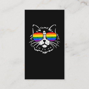 LGBTQ Pride Rainbow Colourful Sunglasses Cat Lover Business Card
