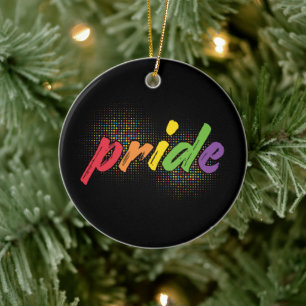 LGBTQ - Pride - Rainbow Colours Ceramic Ornament