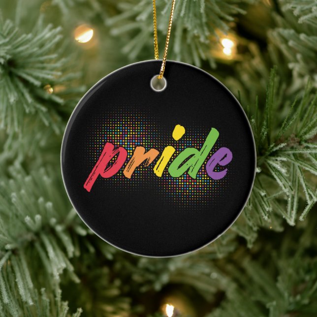 LGBTQ - Pride - Rainbow Colours Ceramic Ornament (Tree)