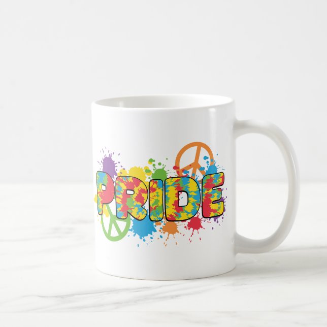 LGBTQ - Pride - Rainbow Colours Paint Splashes Coffee Mug (Right)
