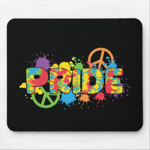 LGBTQ - Pride - Rainbow Colours Paint Splashes Mouse Pad