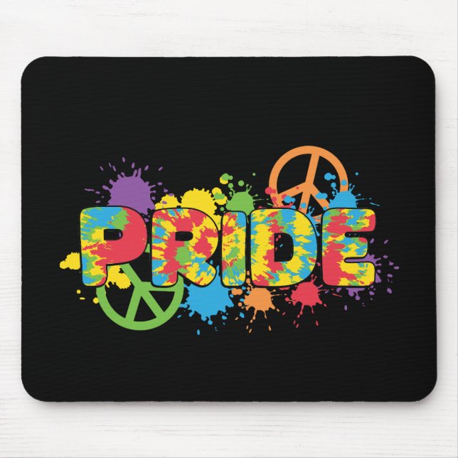 LGBTQ - Pride - Rainbow Colours Paint Splashes Mouse Pad (Front)
