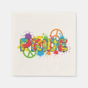 LGBTQ - Pride - Rainbow Colours Paint Splashes Napkin