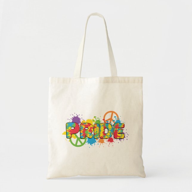 LGBTQ - Pride - Rainbow Colours Paint Splashes Tote Bag (Front)