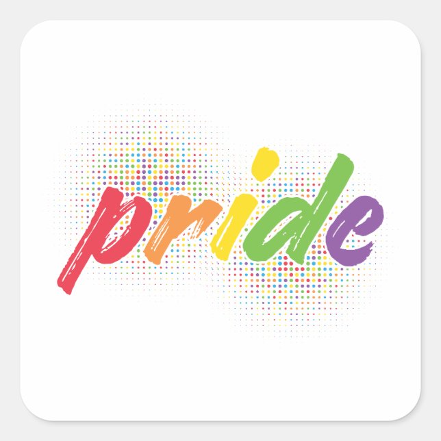 LGBTQ - Pride - Rainbow Colours Square Sticker (Front)