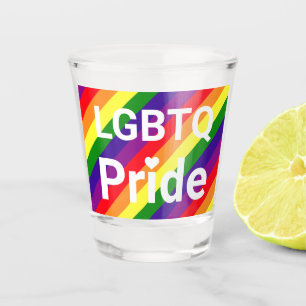 LGBTQ Pride Rainbow Colours Striped Shot Glass