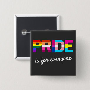 LGBTQ Pride Rainbow Colours Typography 15 Cm Square Badge