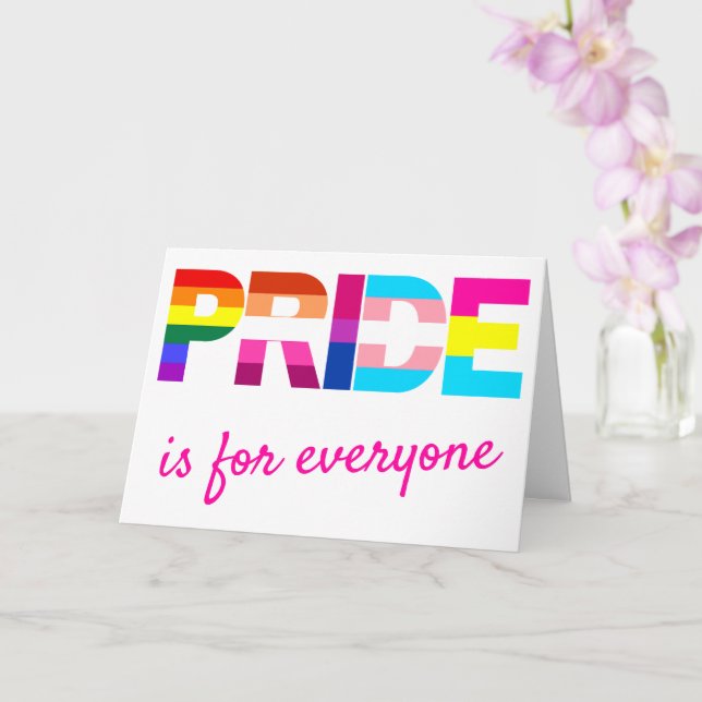 LGBTQ Pride Rainbow Colours Typography Card (Orchid)