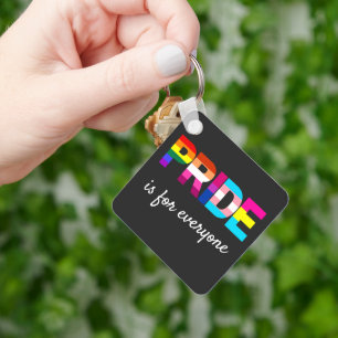 LGBTQ Pride Rainbow Colours Typography Key Ring