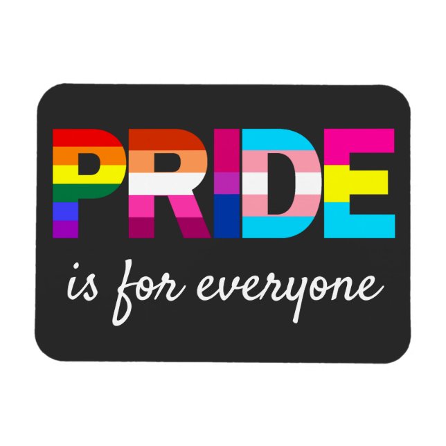 LGBTQ Pride Rainbow Colours Typography Magnet (Horizontal)