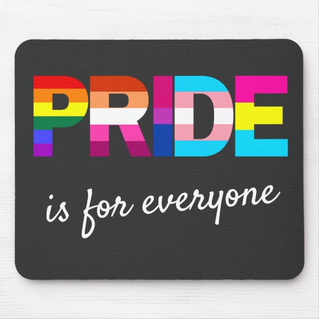 LGBTQ Pride Rainbow Colours Typography Mouse Pad (Front)
