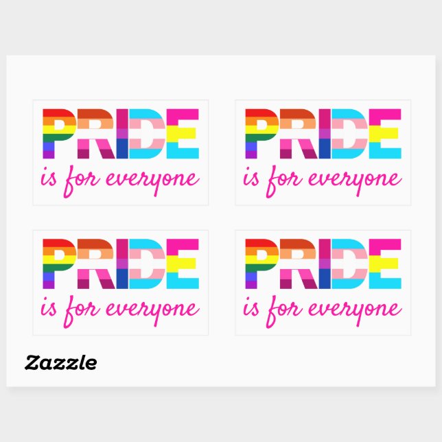 LGBTQ Pride Rainbow Colours Typography Rectangular Sticker (Sheet)