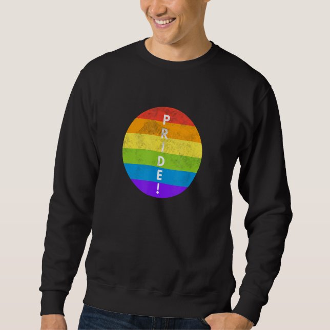LGBTQ Pride Rainbow Flag Equality Gay Lesbian Tran Sweatshirt (Front)