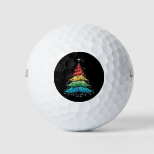 LGBTQ Pride Rainbow Flag Gay Christmas Tree Gifts Golf Balls