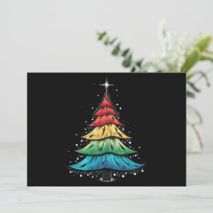 LGBTQ Pride Rainbow Flag Gay Christmas Tree Gifts Holiday Card
