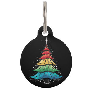 LGBTQ Pride Rainbow Flag Gay Christmas Tree Gifts Pet Tag