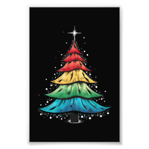 LGBTQ Pride Rainbow Flag Gay Christmas Tree Gifts Photo Print