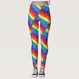 LGBTQ pride rainbow flag rainbow stripe pattern  Leggings