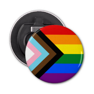 LGBTQ & Pride - Rainbow Progress Flag Bottle Opener