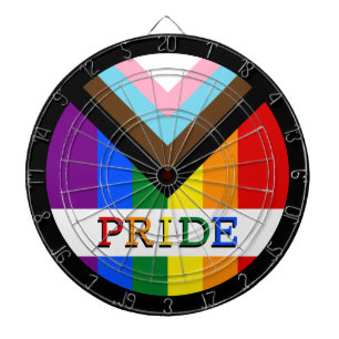 LGBTQ & Pride - Rainbow Progress Flag Dartboard