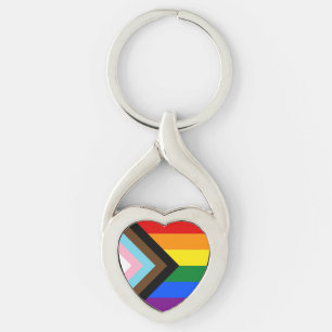 LGBTQ & Pride - Rainbow Progress Flag Keychain
