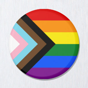 LGBTQ & Pride - Rainbow Progress Flag  Magnet