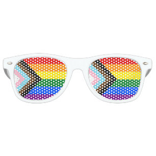 LGBTQ & Pride - Rainbow Progress Flag  Retro Sunglasses