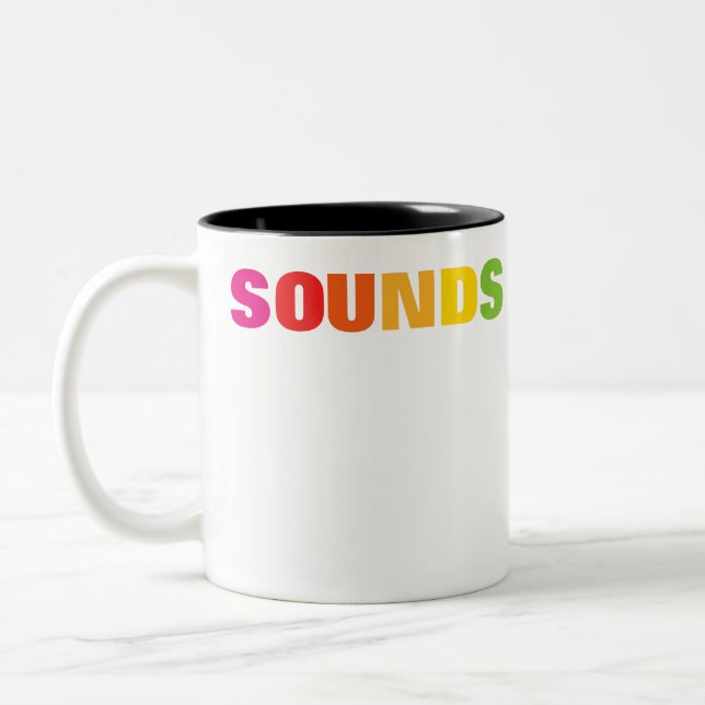 LGBTQ Pride Rainbow Sounds Gay Two-Tone Coffee Mug (Left)
