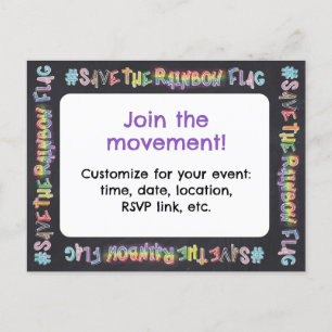 LGBTQ+ Pride Rally Invitation #SaveTheRainbowFlag Postcard