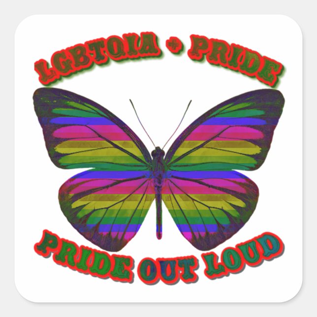 lgbtq pride square sticker (Front)