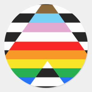 LGBTQ Progress Ally Pride Flag Classic Round Sticker