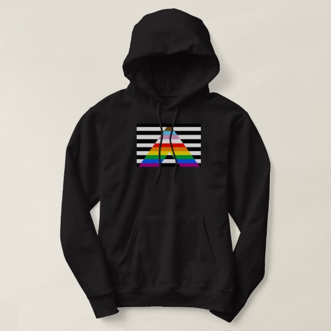 LGBTQ Progress Ally Pride Flag Hoodie (Design Front)
