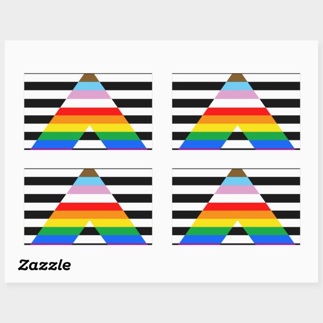 LGBTQ Progress Ally Pride Flag Rectangular Sticker (Sheet)